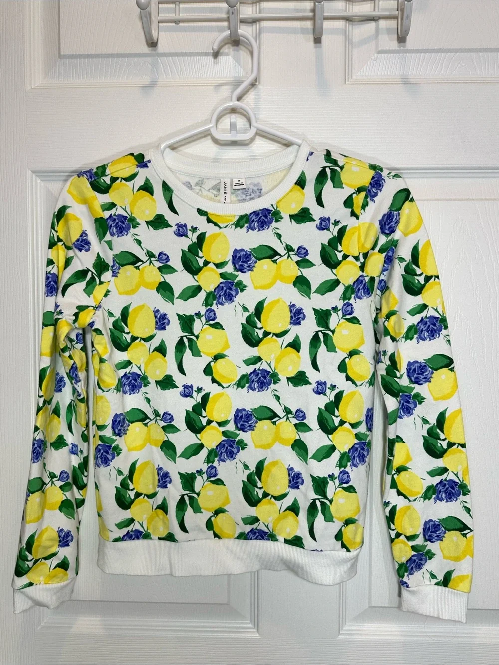 Girl’s Lemon-Print Crewneck Sweater light weight - will sell separately